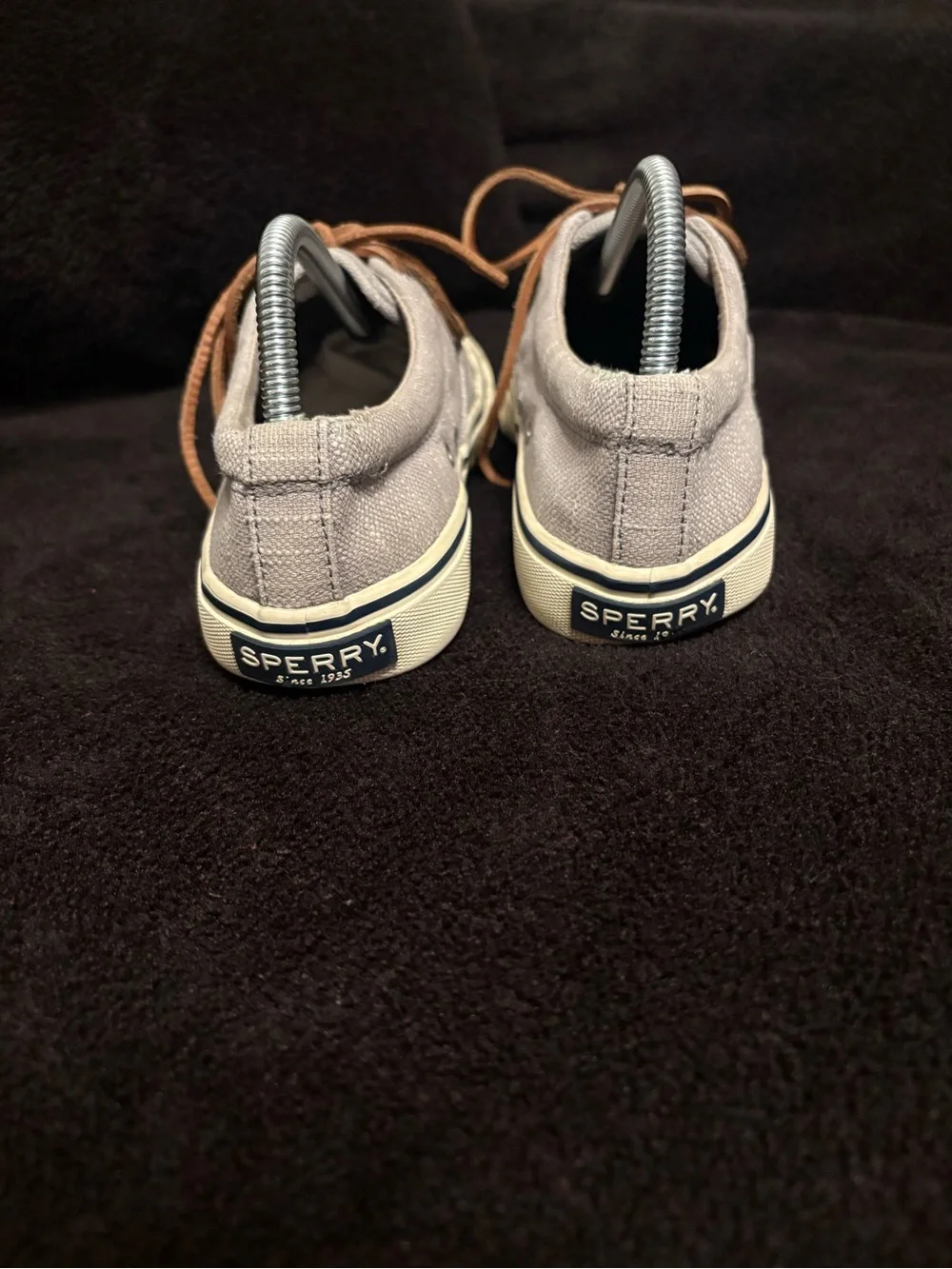 Sperry Top-sider Striper II CVO light grey/gray Baja canvas boat shoes men’s 7
